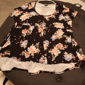 Torrid Floral Swing Top (button down front)
